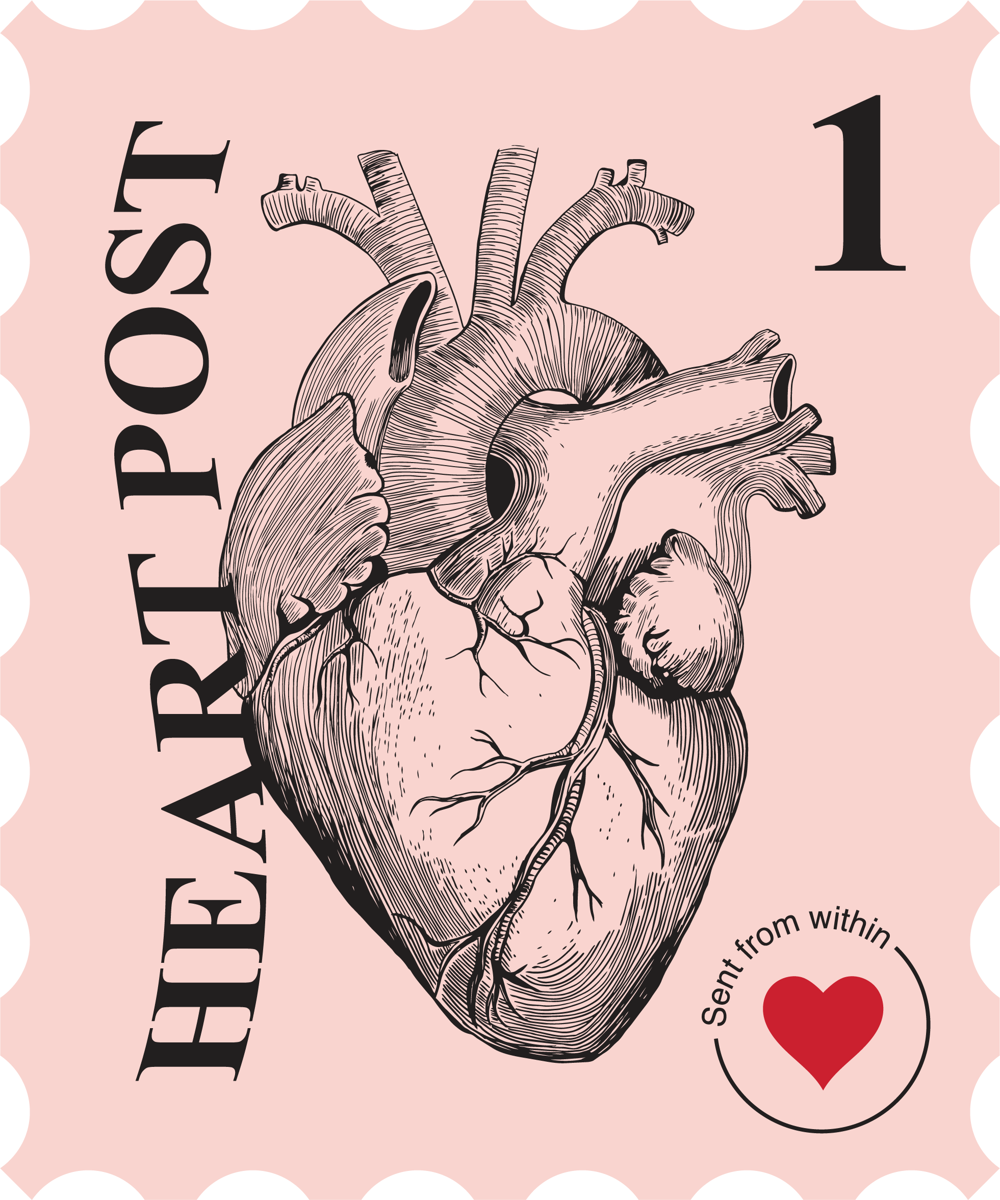 Heart Post stamp